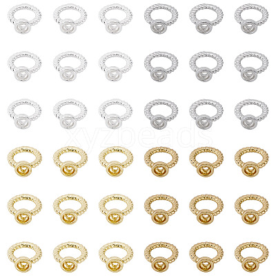 40Pcs 4 Colors Brass Ring Charm Connectors KK-TA0008-48-1