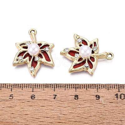Alloy with ABS Imitation Pearl & Crystal Rhinestone & Acrylic Pendants PALLOY-Q466-04G-05-1