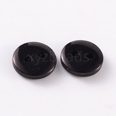 2-Hole Flat Round Resin Sewing Buttons for Costume Design BUTT-E119-18L-13-1