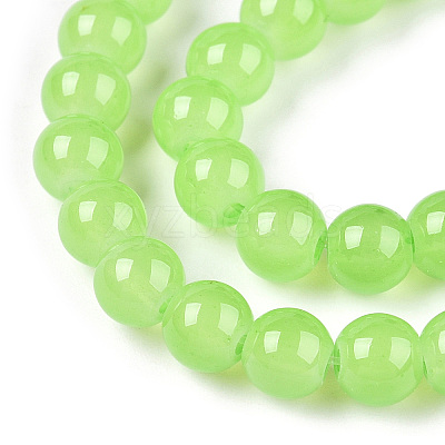Baking Paint Imitation Jade Glass Round Bead Strands DGLA-Q021-6mm-09-1