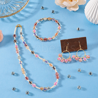 100Pcs Crackle Transparent Glass Beads GLAA-TADJ0001-12A-1