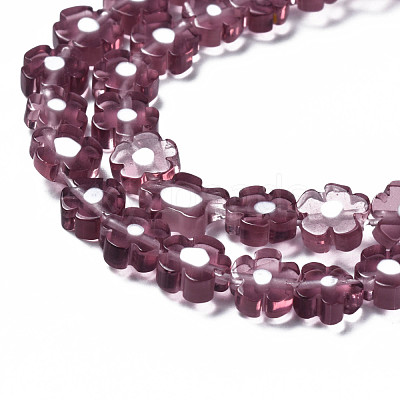 Handmade Millefiori Glass Bead Strands LAMP-J035-6mm-33-1