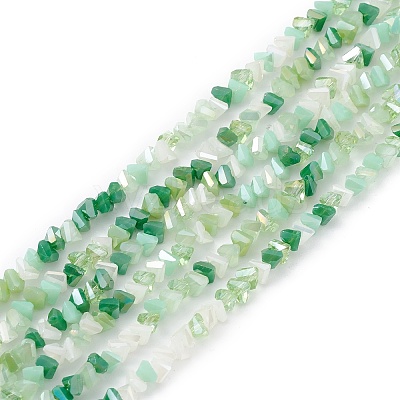 Gradient Color Electroplate Glass Bead Strands X-GLAA-E042-02B-1