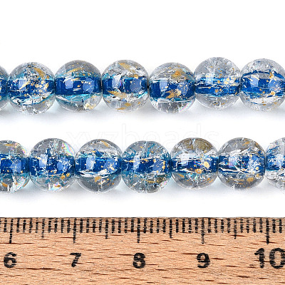 Crackle Transparent Glass Beads Strands X1-GLAA-N030-8mm-01E-1