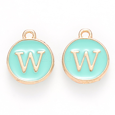 Golden Plated Alloy Enamel Charms X-ENAM-S118-05W-1