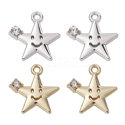 4Pcs 2 Colors Rack Plating Alloy Rhinestone Pendants FIND-YW0003-59-1