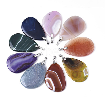 Natural Agate Big Pendants G-R467-08-1