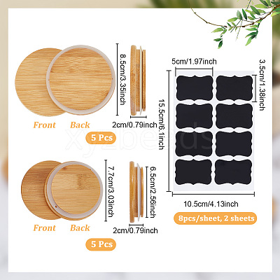 10Pcs 2 Styles Bamboo Bottle Caps AJEW-NB0008-38B-1