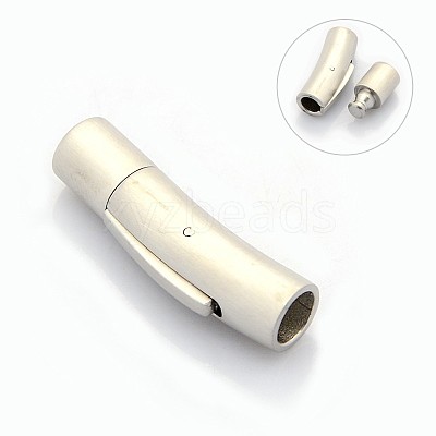 Tarnish Resistant Column 304 Stainless Steel Matte Bayonet Necklace Clasps STAS-I013-5mm-A-1