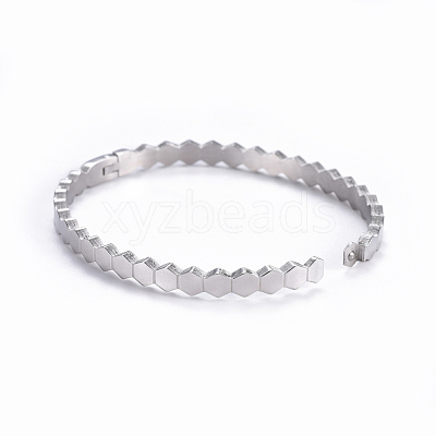 Tarnish Resistant 304 Stainless Steel Cuff Bangles BJEW-I277-03P-1