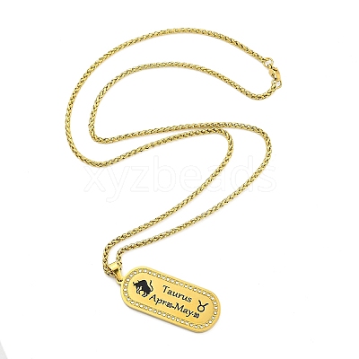 Constellation 304 Stainless Steel Micro Pave Clear Cubic Zirconia Wheat Chain Pendant Necklaces for Women Men LS-NJEW-U007-01J-1