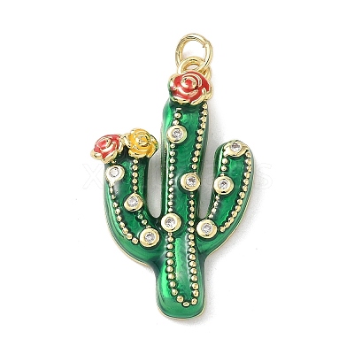 Brass Enamel Pendants KK-B155-21G-02-1