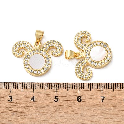 Brass Micro Pave Clear Cubic Zirconia Pendants KK-B083-40A-G-1