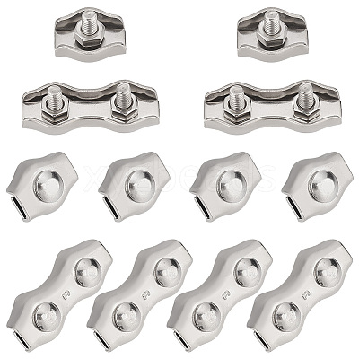28Pcs 2 Style 304 Stainless Steel Wire Single Bolt & Double 2-post Cable Clamp FIND-GA0003-12-1