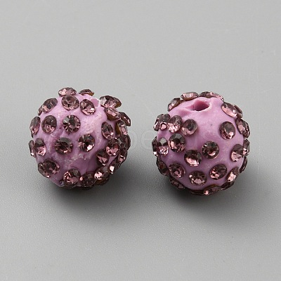Handmade Polymer Clay Rhinestone Beads CLAY-WH0011-08N-1