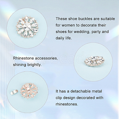 2Pcs Alloy Rhinestone Shoe Decorations AJEW-FG0003-72B-1
