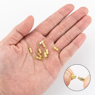 Brass Screw Clasps KK-N254-05G-NF-1