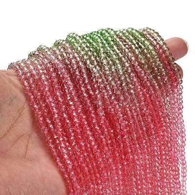 Transparent Painted Glass Beads Strands DGLA-A034-T3mm-A18-1