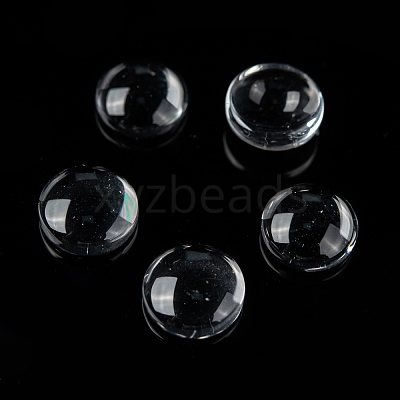 Transparent Glass Cabochons X-GGLA-R026-8mm-1