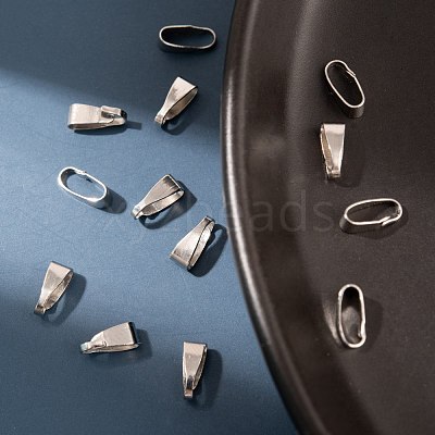 Platinum Brass Snap on Bails X-KK-M029-02P-1
