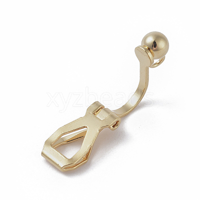 Brass Clip-on Earring Findings. with Loop KK-WH0033-64G-1