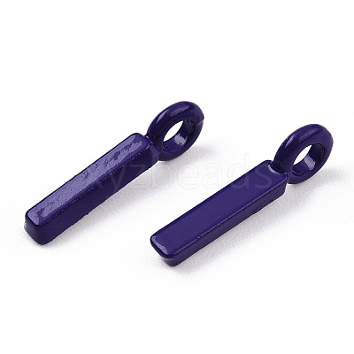 Rack Plating Spray Painted Alloy 1-Loop Link Pendants PALLOY-N176-01I-1