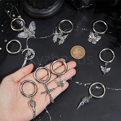 16Pcs 8 Style Cross/Butterfly/Moon Alloy Shoe Decoration HJEW-AB00624-1