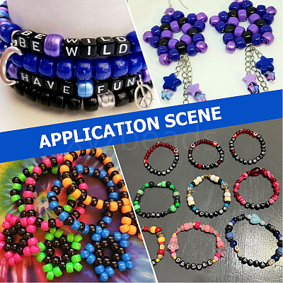 800Pcs Opaque Plastic Beads KY-SP0001-47H-1