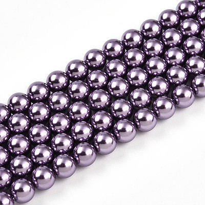 Baking Paint Pearlized Glass Pearl Bead Strands HY-N002-5mm-A14-1