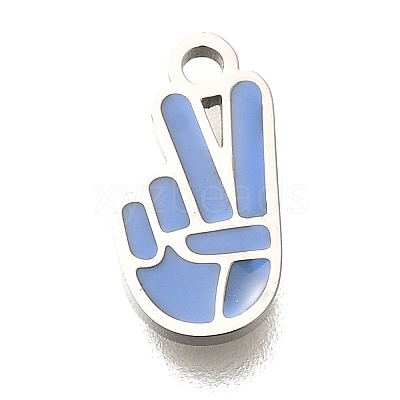 304 Stainless Steel Charms with Enamel STAS-L022-407P-01-1