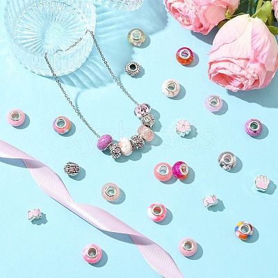 50Pcs Resin European Beads RESI-CJC0050-01B-1