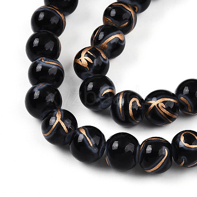 Baking Paint Glass Beads X1-DGLA-N010-8mm-10-1