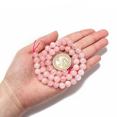 Pink Color Natural Madagascar Rose Quartz Beads Strands G-D655-8mm-1