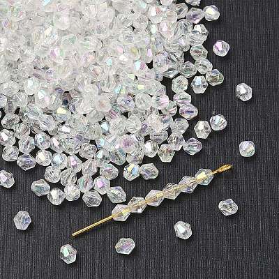 Bicone AB Color Plated Eco-Friendly Transparent Acrylic Beads X-TACR-A003-4mm-22-1