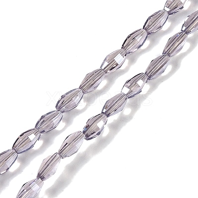 Electroplate Glass Beads Strands GLAA-Q101-03B-PL01-1