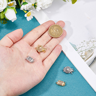 4Pcs 4 Styles Brass Box Clasps KK-HS0015-76B-1