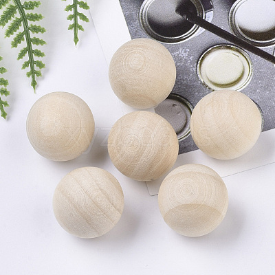 Natural Wooden Round Ball WOOD-T014-40mm-1