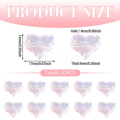 30Pcs Transparent Glass Beads GLAA-TADJ0001-02A-1