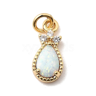 Synthetic Opal Teardrop Charms X-KK-H089-04B-01-1