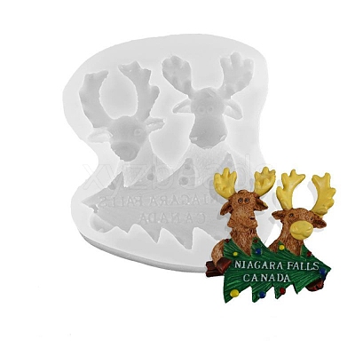 Double Christmas Deer DIY Candlestick Silicone Molds SIMO-B002-04-1