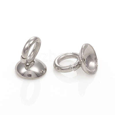 201 Stainless Steel Bead Cap Pendant Bails STAS-G224-24P-05-1