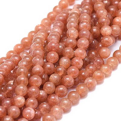 Natural Sunstone Beads Strands G-F674-09-7mm-1