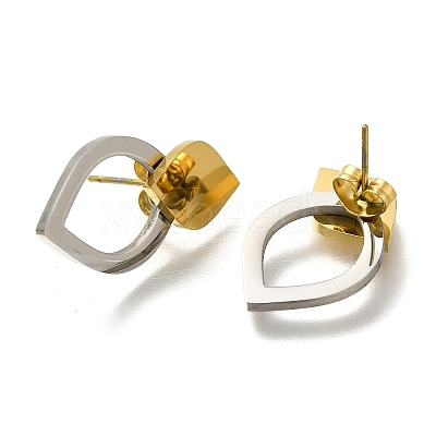 304 Stainless Steel Teardrop Stud Earrings EJEW-C118-01D-1