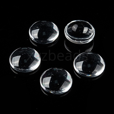 Transparent Glass Cabochons X-GGLA-R026-14mm-1