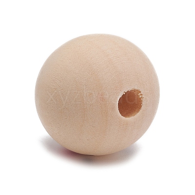 Wood European Beads WOOD-WH0022-03B-1