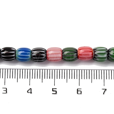 Handmade Lampwork Chevron Beads Strands LAMP-K041-01A-03-1