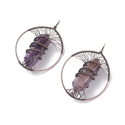 Natural Amethyst Big Pendants G-F702-02R-B-1