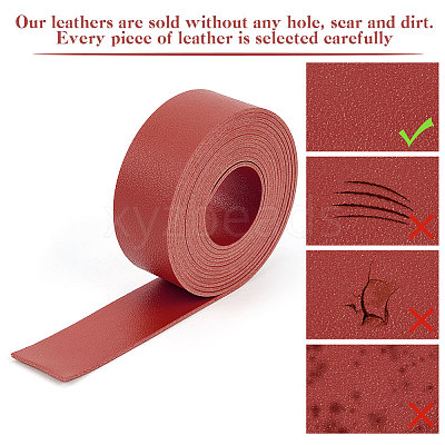 2M Flat Double Face Lychee Pattern Imitation Leather Band LC-WH0010-01A-03-1