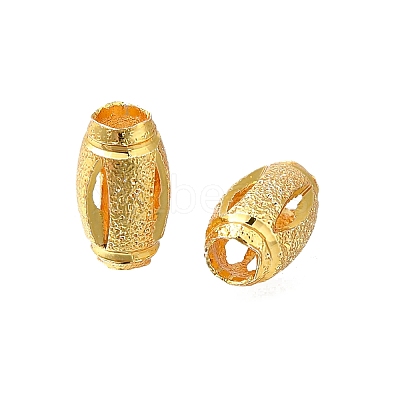 Rack Plating Oval Brass Beads KK-F883-04G-1