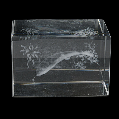 3D Laser Engraving Animal Glass Figurine DJEW-R013-01B-1